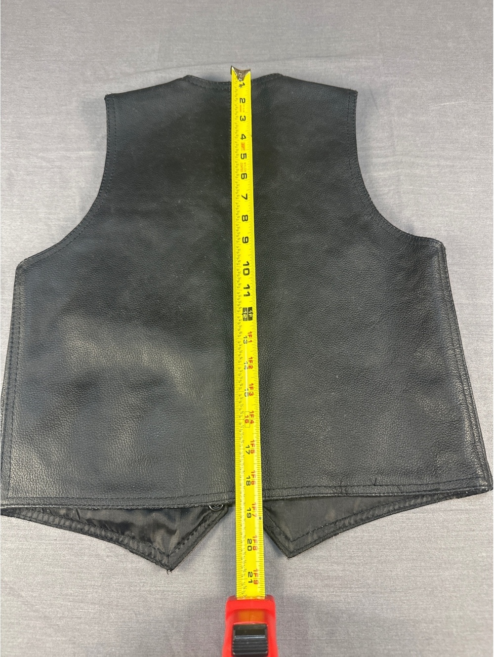 Dream Apparel Kids XL Black Genuine Leather Vest Snap Front Biker - Picture 7 of 8